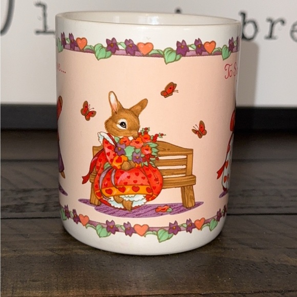 Vintage Heart Handle Bunny Coffee Tea Mug Cup To Some Bunny Special with lots of - Picture 4 of 5